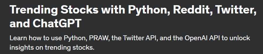 [Udemy] Трендовые акции с помощью Python, Reddit, Twitter и ChatGPT (Steve Avon)