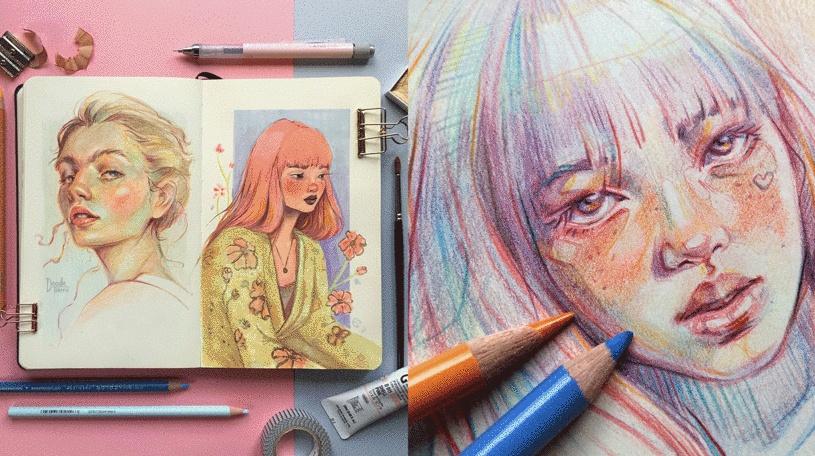 [Domestika] Яркий портретный рисунок цветными карандашами / Vibrant Portrait Drawing with Colored Pencils (Gabriela Niko, Габриэла Нико)