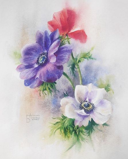 [enterclass] Кувшинки и анемоны. Как нарисовать цветы (Анастасия Беседина)