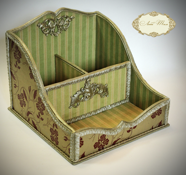 Декупаж. Дворцовая канцелярия - органайзер из картона. Запись вебинара (Люба Тим)