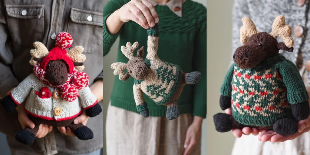 [Вяжи.ру] Вязаный спицами лось в свитере Moose (Susan Anderson)