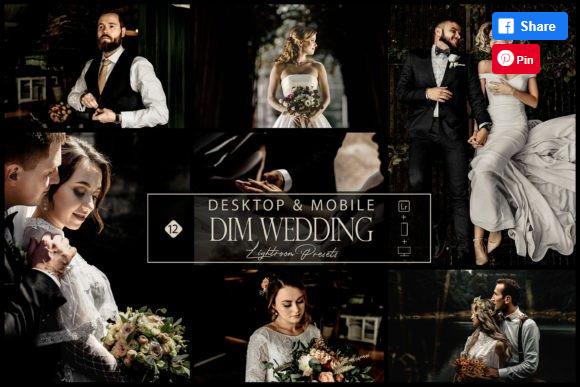 [Creativefabrica] 12 Dim Wedding Lightroom Presets, Black