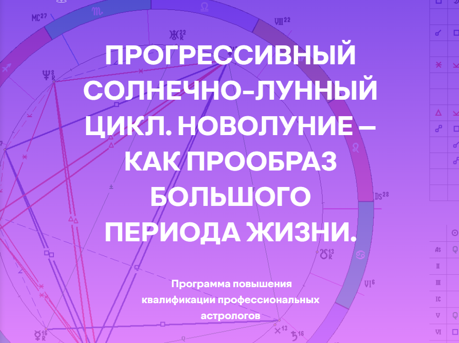 [Академия Астрологии] Прогрессивный солнечно-лунный цикл, новолуние – как прообраз большого периода жизни (Ольга Сергеенкова)