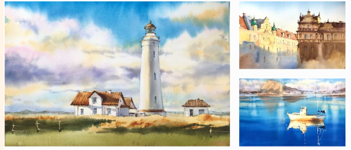 Марафон Акварельное путешествие (Надя Лойтлофф)