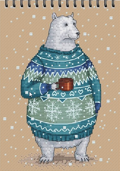Набор схем для вышивки крестом Звери в свитерах (Екатерина Гафенко)
