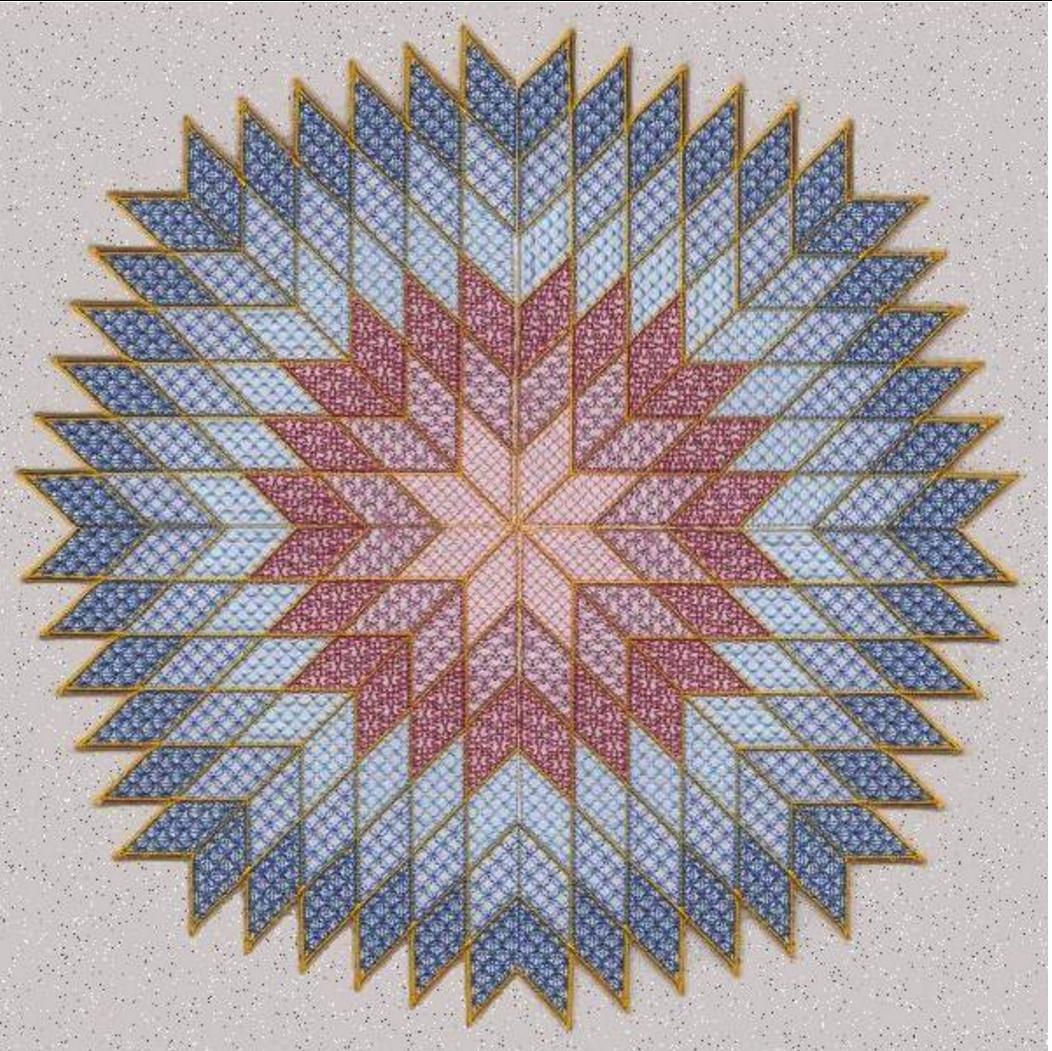 [OregonPatchWorks] Машинная вышивка. Традиционный блок яркая звезда (Patty)