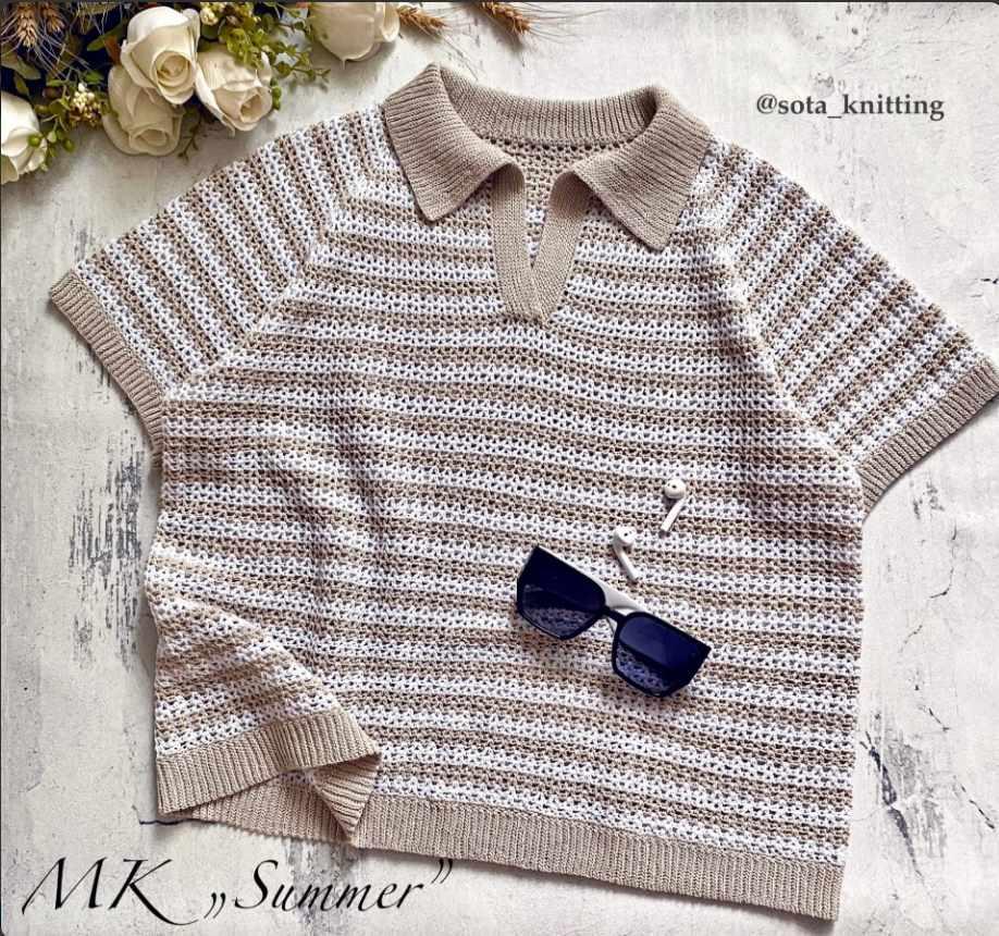 [sota_knitting] Футболка поло Summer (Татьяна Солохина)