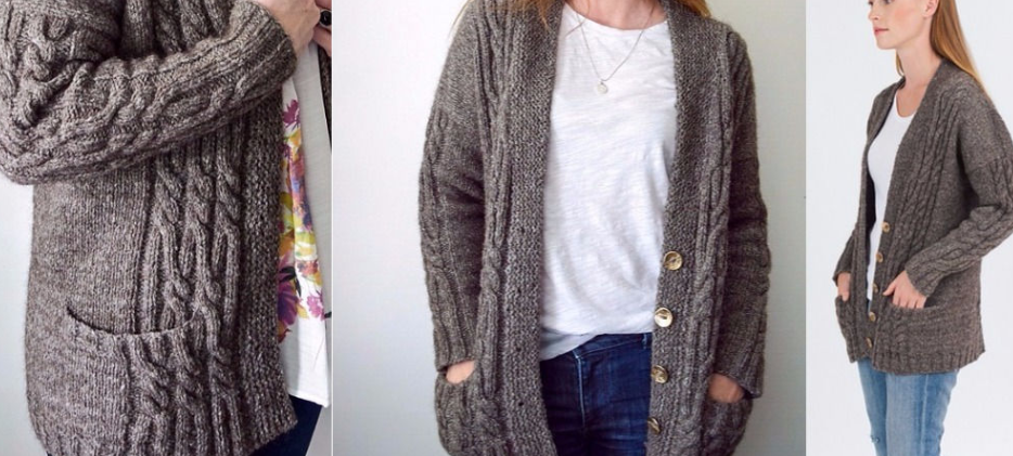 [Вяжи.ру] Теплый кардиган вязаный сверху Cathedral Grove (Жози Пакуин)