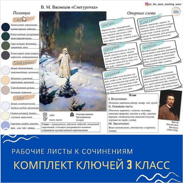 [on_the_same_teaching_wave] Комплект ключей к рабочим листам по сочинениям для 3 класса (Мария Александровна)