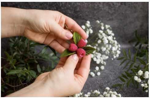 [Катина Красота] Малина + сборка брошки и сережек  (Катя Килязова)