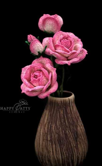 Mini Stem Rose/Мини-штамбовая роза (HappyPattyCrochet)