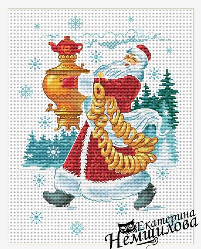 Дед Мороз по мотивам рисунка В.И.Зарубина (Екатерина Немшилова)