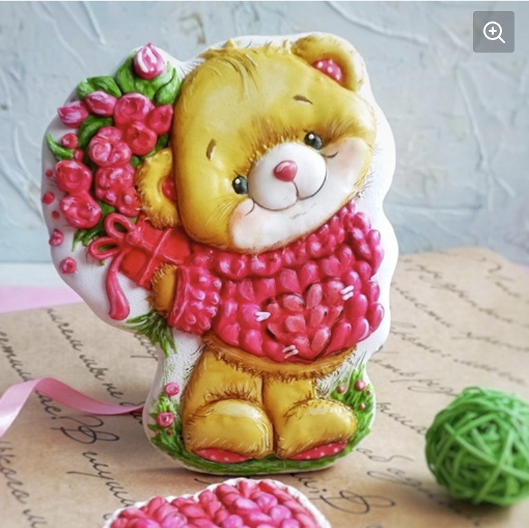 Мишка с цветами (Татьяна Гафнер)