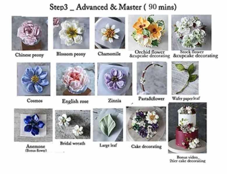 Flower Piping & Decorating Online Course. Step 3. Кремовая флористика в корейской технике (Jihye Yun)