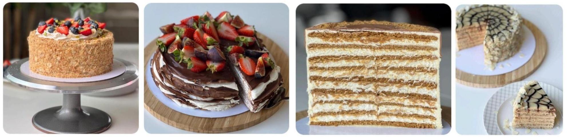 [my_cake_aleks] Сборник слоеных тортов: Наполеон, медовик, эстерхази, блинный торт (Александра Голобородько)