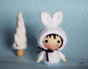 Маленькая куколка Зайка из серии Tanoshi (Татьяна Коробкова)