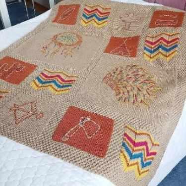 Плед Индейца (marine_knits)