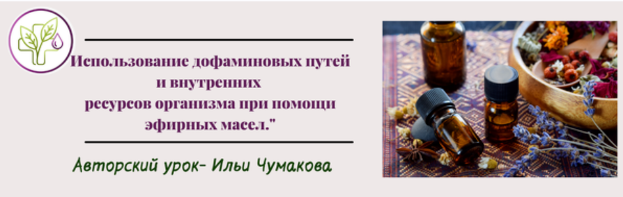 Использование дофаминовых путей и внутренних ресурсов организма при помощи эфирных масел (Илья Чумаков)