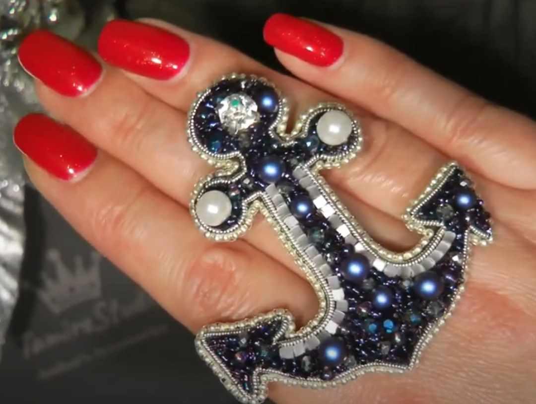 Брошь из бисера Якорь (Татьяна Тамире)