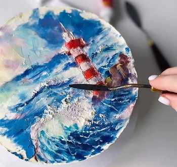 [ks_candymom] Видеоурок по кремовой росписи торта Море (Ксения Хохлова)