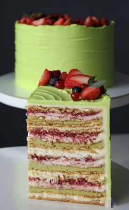 Торт «Фисташка-малина» (Елена Антипова) @antipova_sweet_art