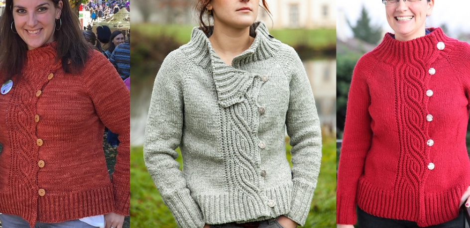 [Вяжи.ру] Модная кофта спицами Lagertha (Christelle Nihoul)