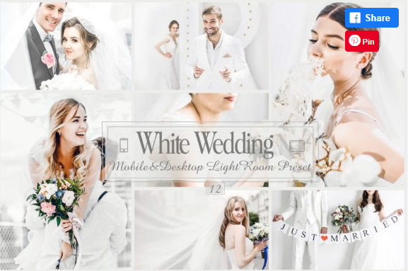 [Creativefabrica] 12 White Wedding Lightroom Presets