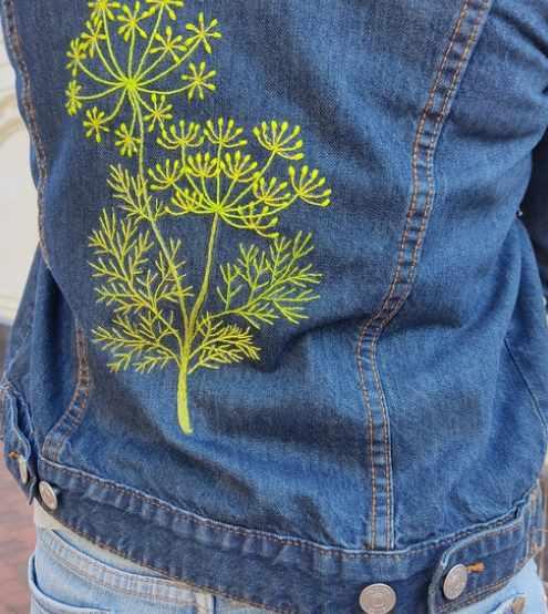 Мастер-класс по вышивке на одежде Ботанический укроп (Екатерина Греева)