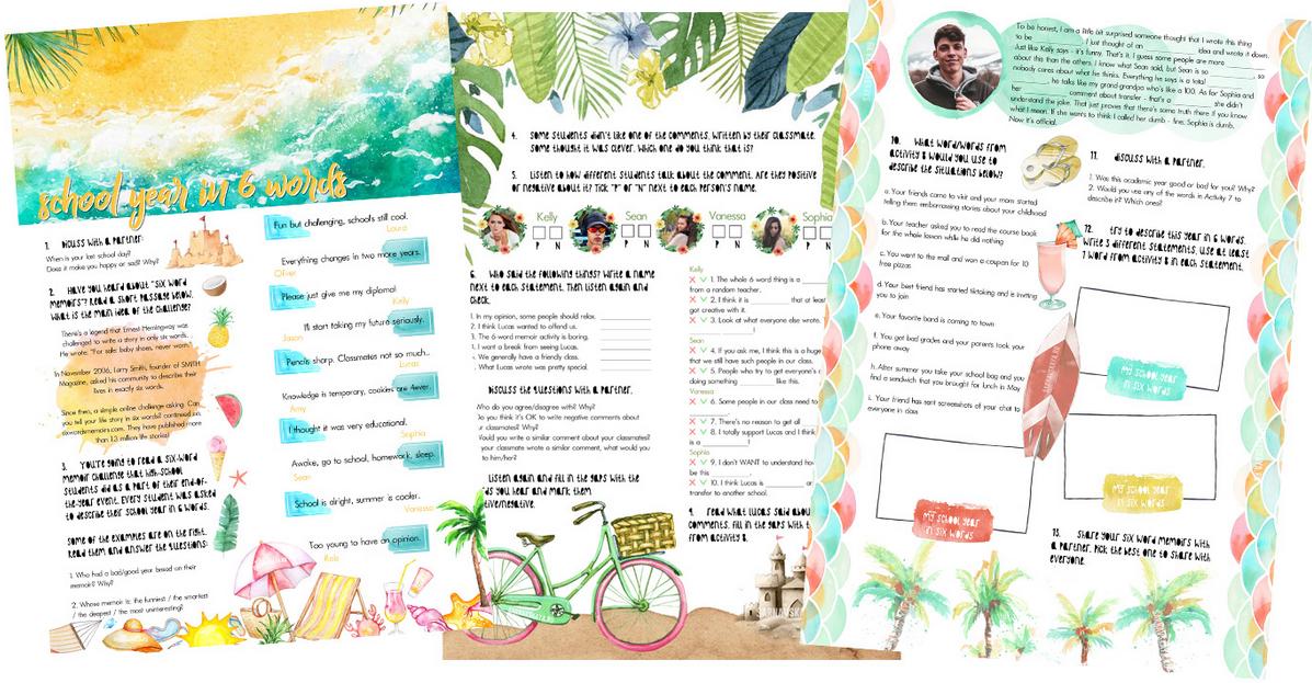 Worksheet для конца учебного года. End of the year (Елена Сарнавская)