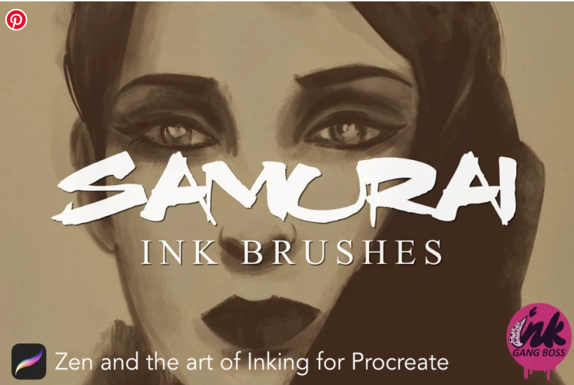 Procreate Samurai Ink Brushes/Чернильные кисти Procreate Samurai (Ink Gang Boss)