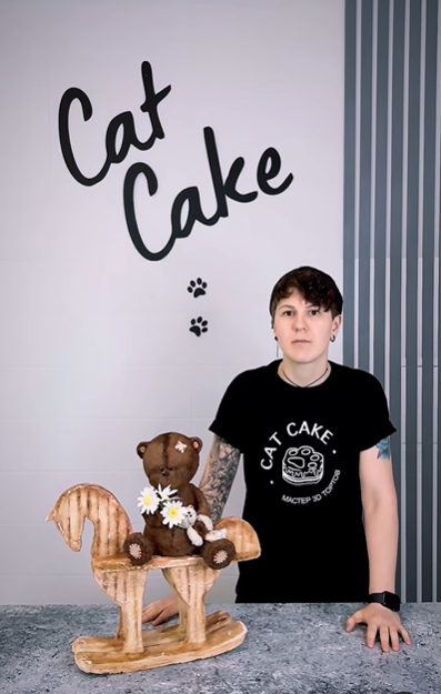 [catcake.spb] МК по 3Д торту "Мишка на лошадке" / "Bear on a Horse" (Леся Покидько), фото 1 из 1.