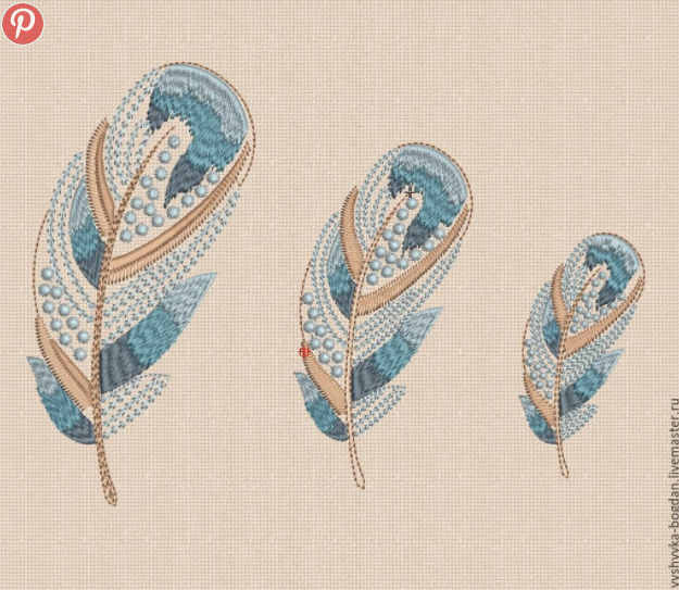 Дизайны машинной вышивки набор "Шелковые перышки" bt181 [Дизайн студия Bogdan]