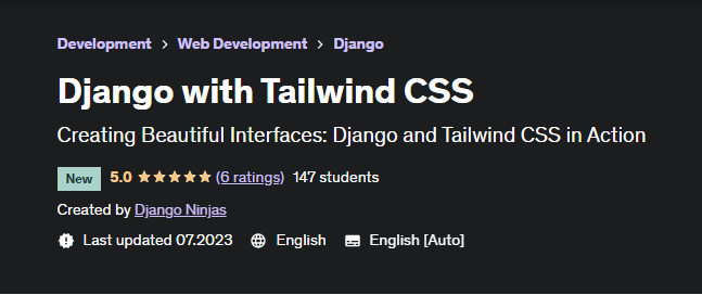 [Udemy] Django with Tailwind CSS (Django Ninjas)