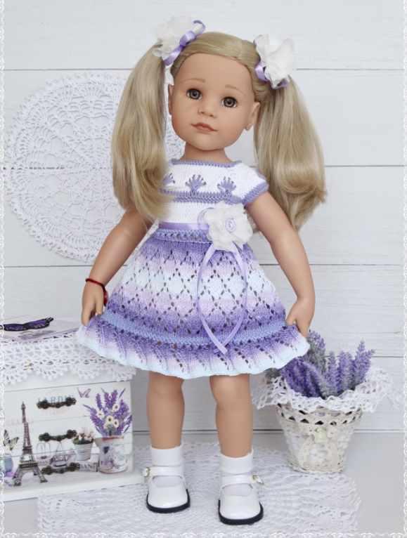 PDF журнал по вязанию спицами наряда "Лаванда" для кукол Готц (Зина Повязушкина)