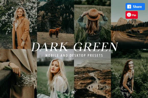 [Creativefabrica] 10 Dark Green Lightroom Presets