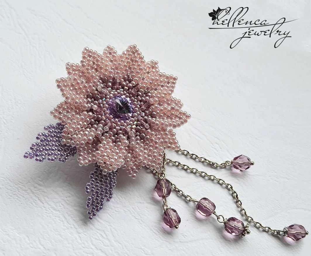 [Брошь] "Гербера из бисера" (Елена (mk-hellenca)