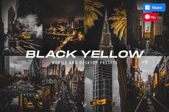 [Creativefabrica] 10 Black Yellow Lightroom Presets