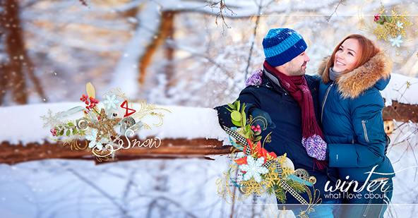 [PSD] Зимняя фотокнига. Зимняя Love Story (CTW-Design)