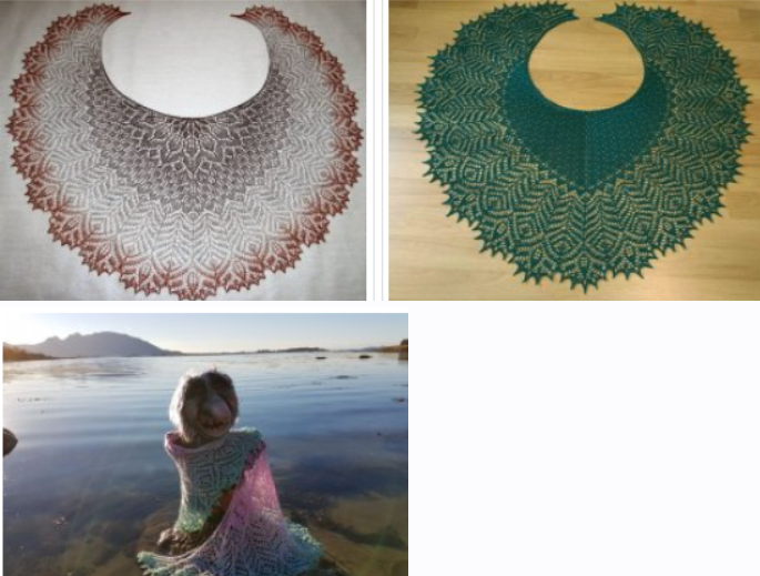 [Вяжи.ру] Ажурная шаль спицами В мире русалок