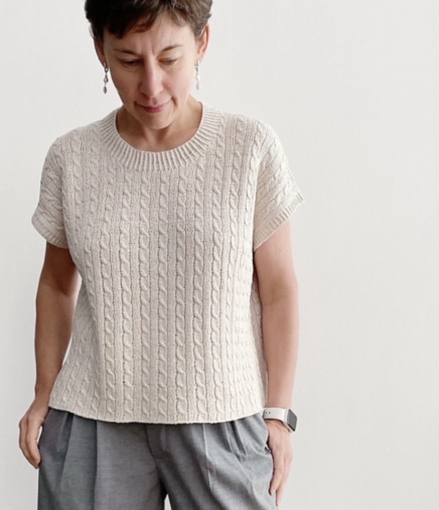 [katarinkaknits] Топ Delicate Cables (Kate Terentyeva)