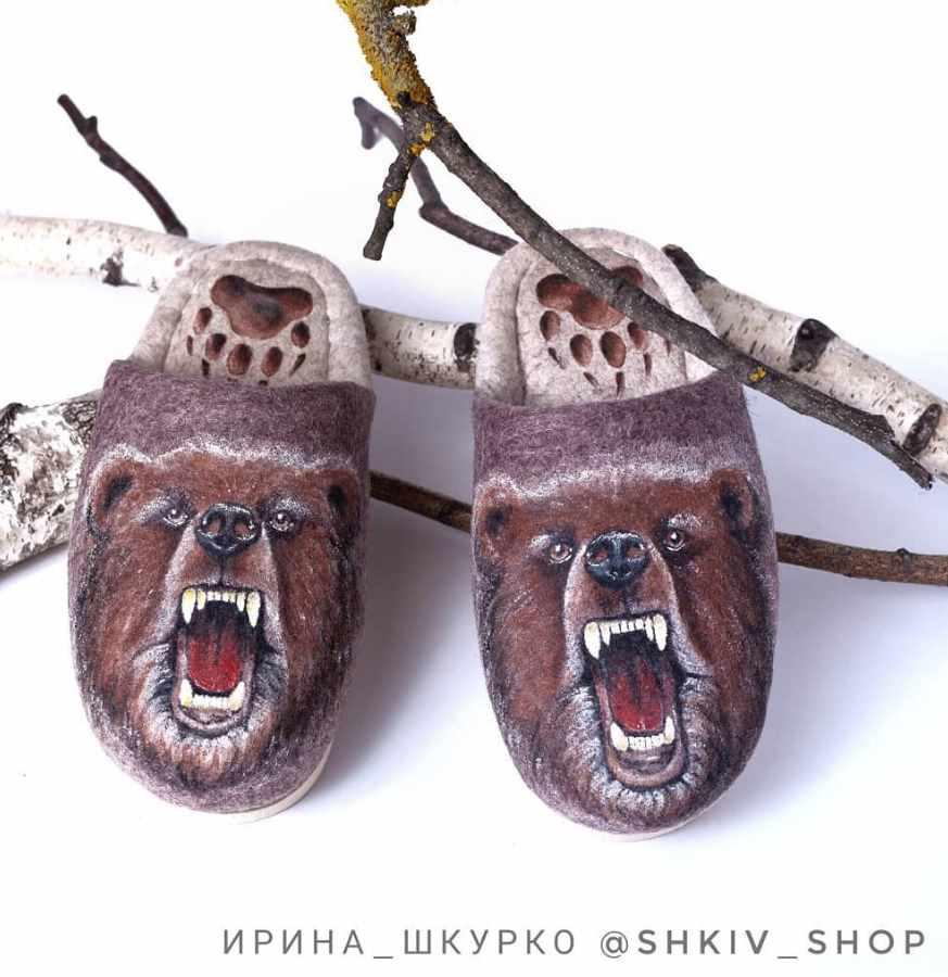 Роспись по войлоку. Медведь (Ирина Шкурко)