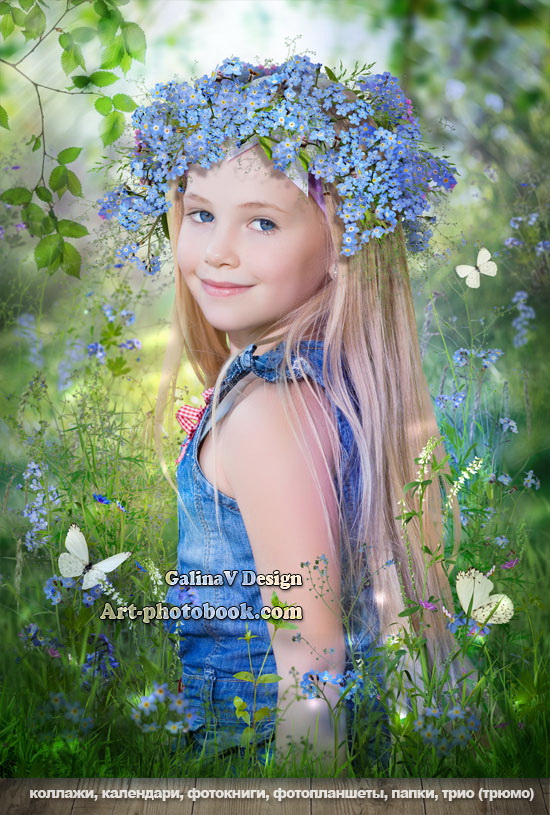 [Art-photobook] Коллаж. Цветочный веночек Незабудки (GalinaV)