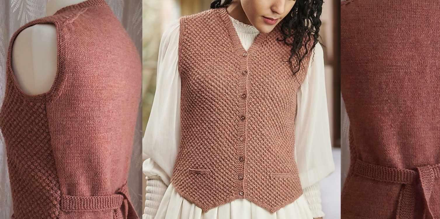 [Вяжи.ру] Жилет с японским плечом Danbury