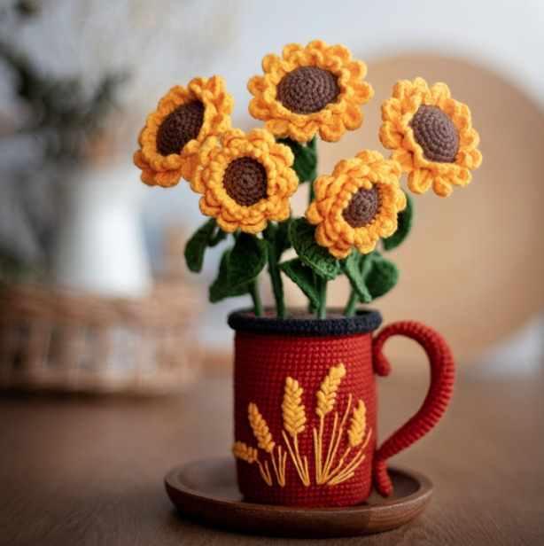 Подсолнухи в кружке (Елена Дорогина)