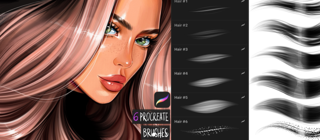 Hair brushes for procreate app (katty.arty)