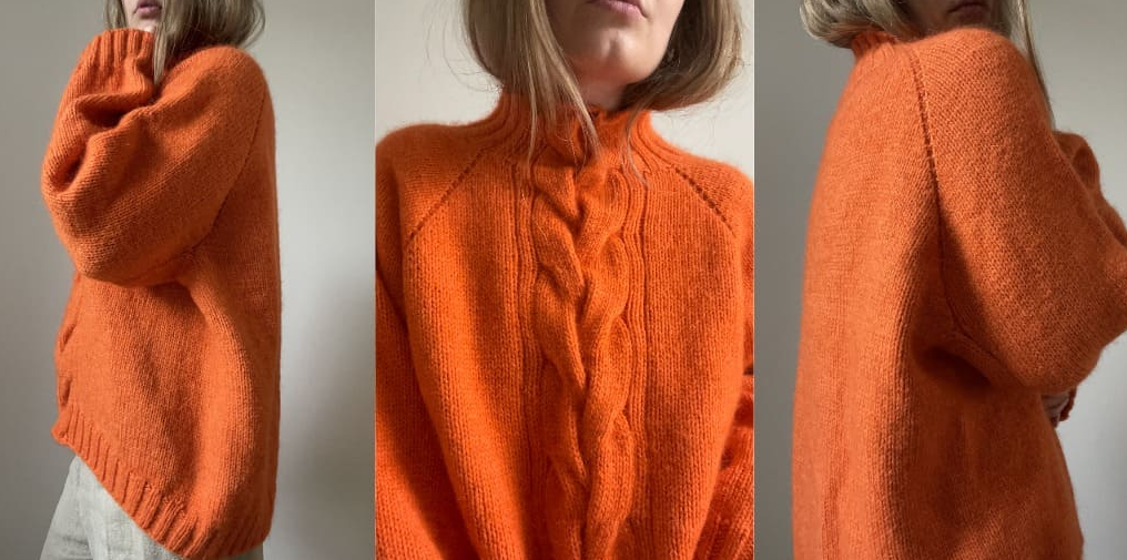 [Вяжи.ру] Вязаный свитер с косой Busan (aegyoknit)