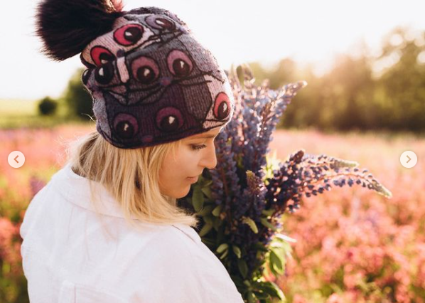 Шапочка с котиками (Оксана Саламатина)@ossa_knitting