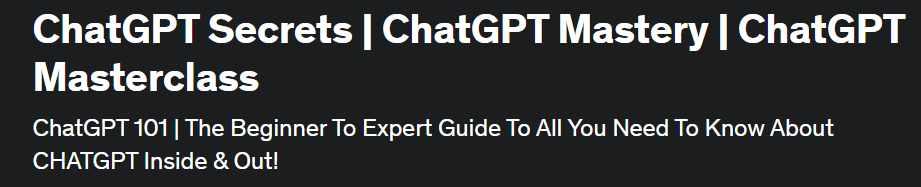 [Udemy] Секреты и совершенное владение ChatGPT