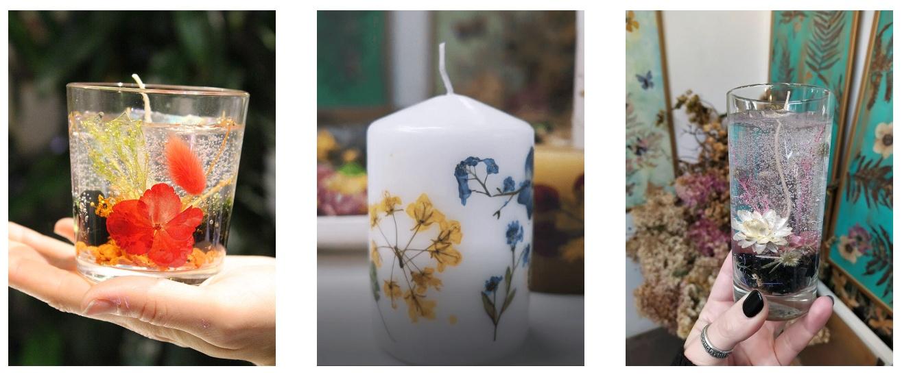 Цветочные свечи: гелевые и парафиновые (Кира Слесарева)