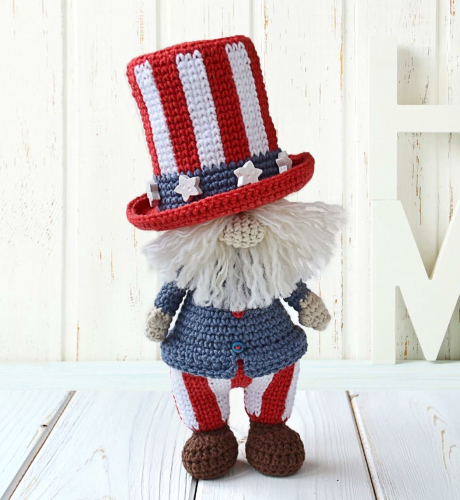 [leta.toyfox] Гном Дядя Сэм. На русском языке. Крючок (Татьяна Лебеденко)